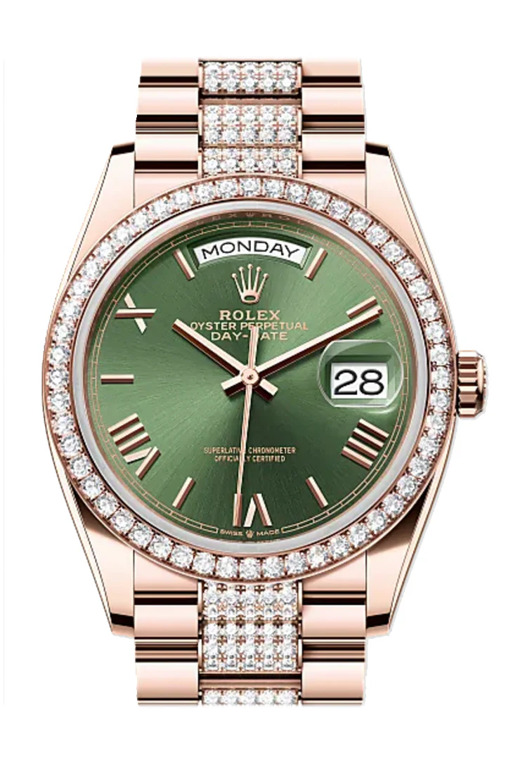 Rolex Day Date 36 Olive Green Diamond Dial